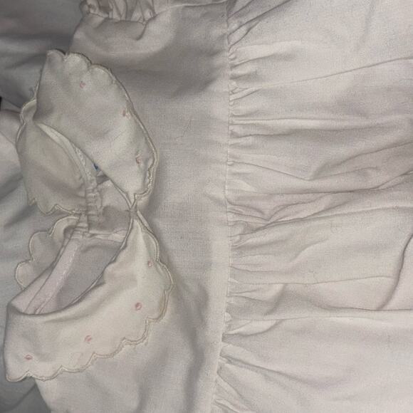 Vintage Rosey Kids Romper White with Floral Embroidery Fairycore 6/9 Months - Picture 11 of 14